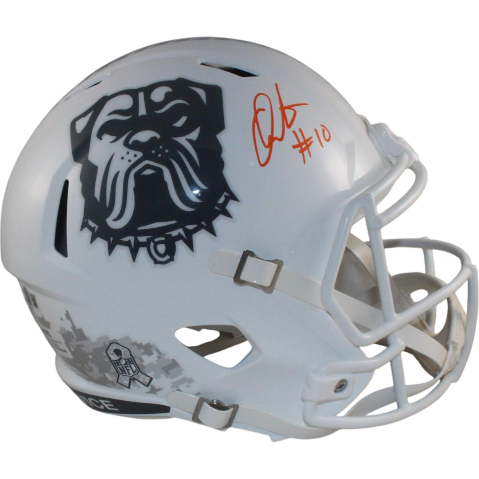Quinshon Judkins Cleveland Browns F/S 24 STS Signed Helmet Beckett Witness 55166 Beckett-Powers Sports Memorabilia