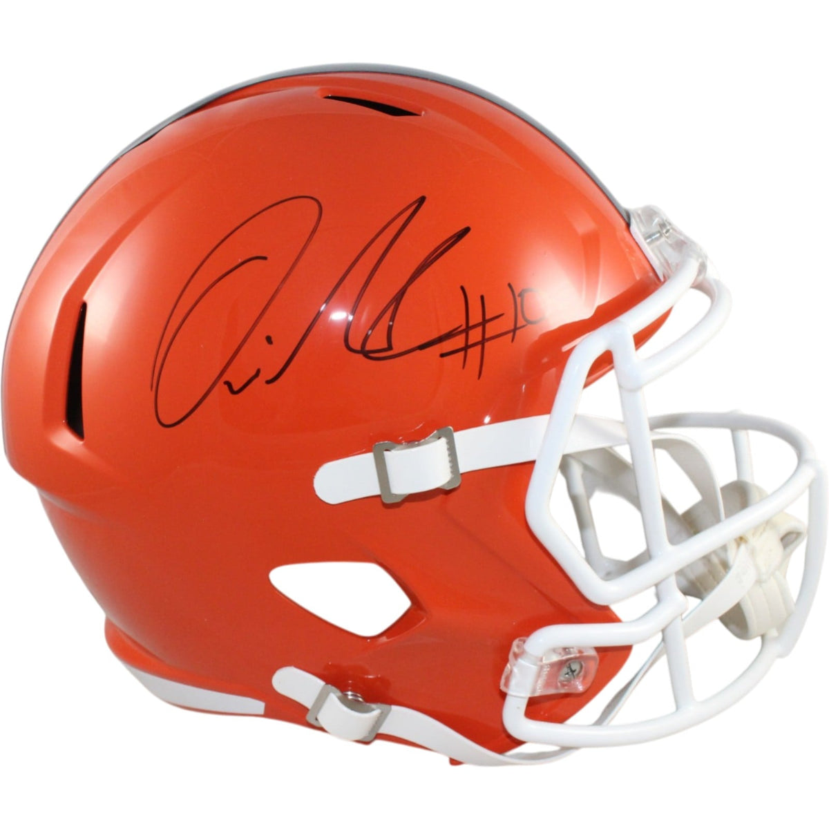 Quinshon Judkins Signed Cleveland Browns Full-Size Helmet – Beckett Witness Authenticated-Powers Sports Memorabilia
