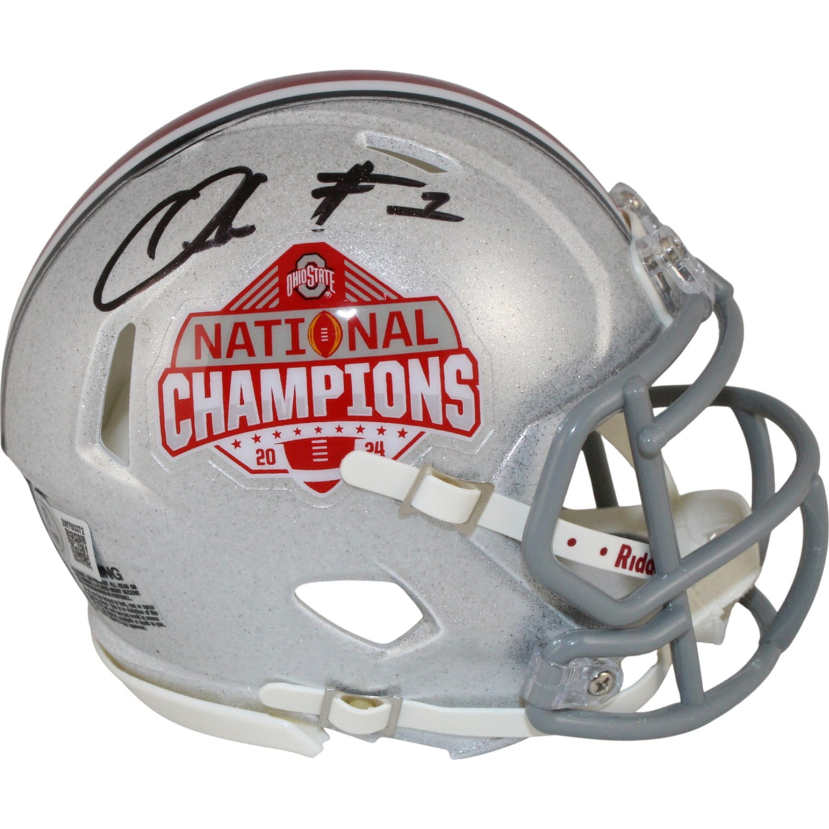 Quinshon Judkins Signed Ohio State National Champ Mini Helmet – Beckett Authenticated-Powers Sports Memorabilia