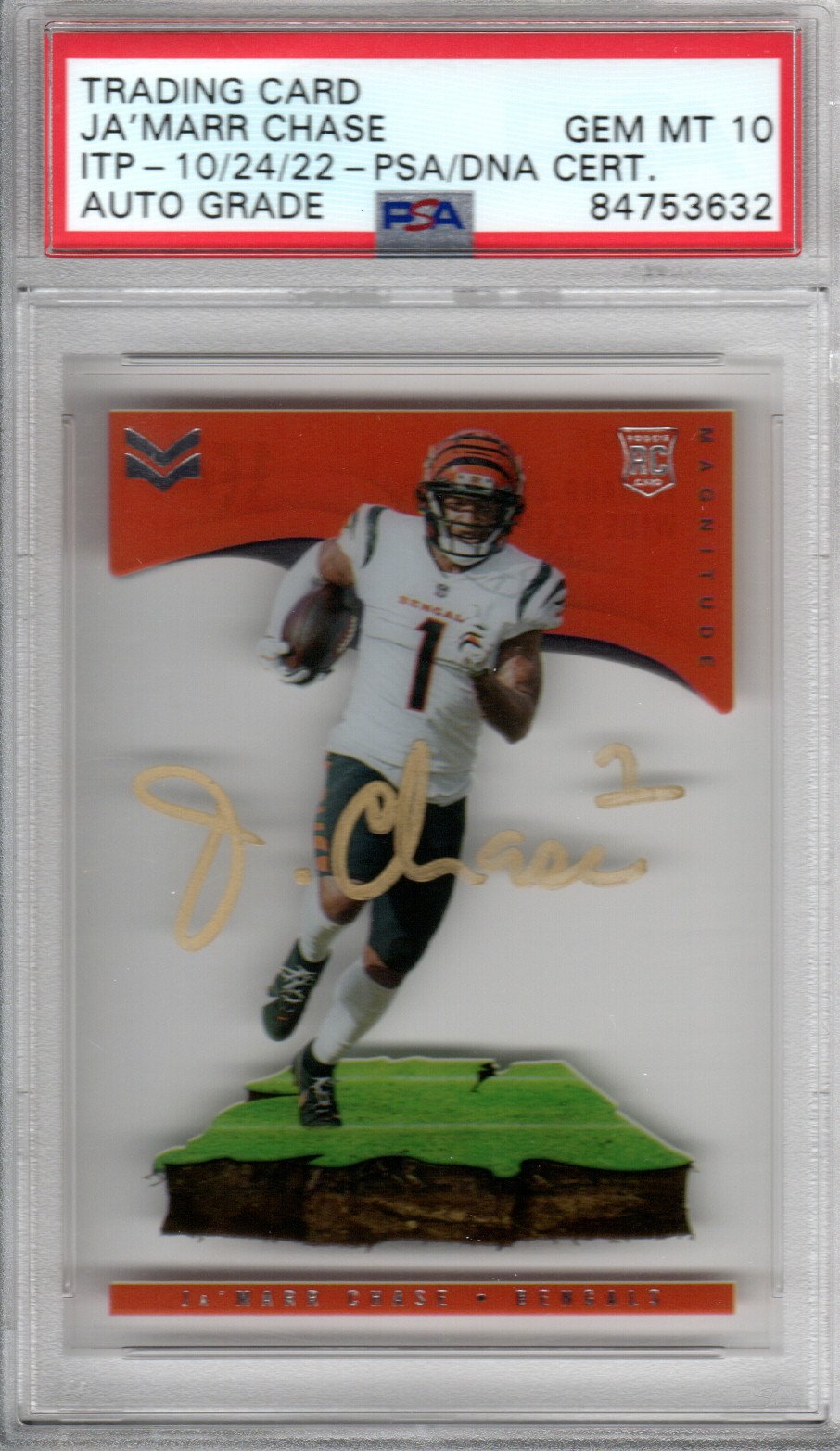 Ja'Marr Chase Cincinnati Bengals Signed Encapsulated 2021 Panini Chronicles Stars & Stripes #MAG-5 Rookie Card - PSA GEM MT. 10-Powers Sports Memorabilia