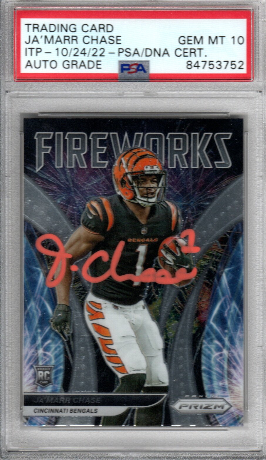 Ja'Marr Chase Cincinnati Bengals Signed Encapsulated 2021 Panini Prizm #F-11 Rookie Card - PSA GEM MT. 10-Powers Sports Memorabilia