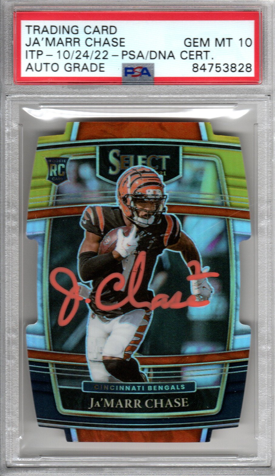 Ja'Marr Chase Cincinnati Bengals Signed Encapsulated 2021 Panini Select #47 Rookie Card - PSA GEM MT. 10-Powers Sports Memorabilia