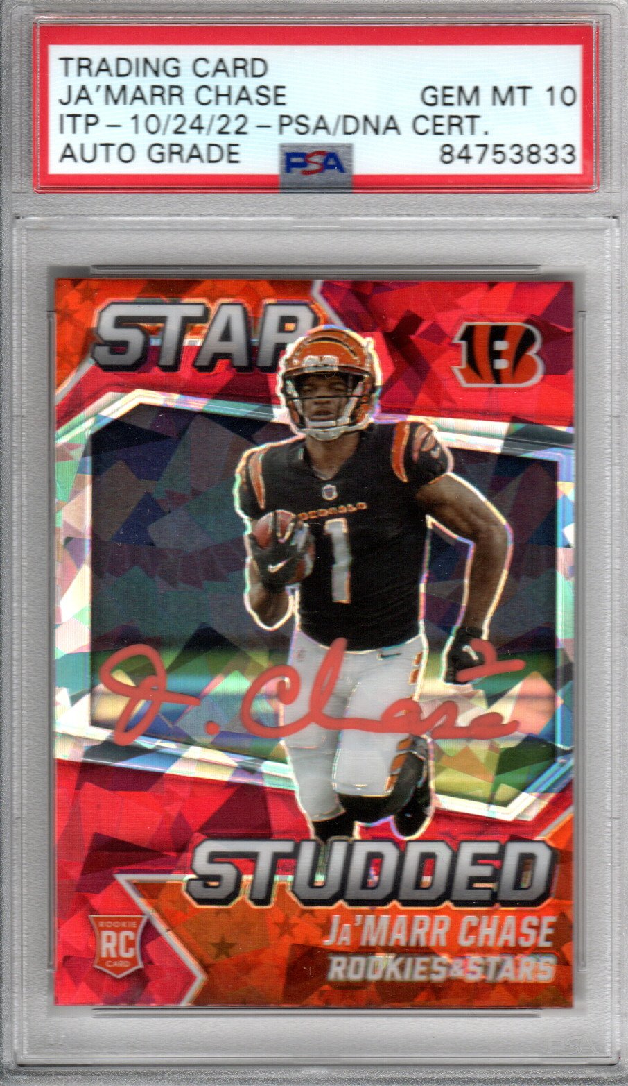Ja'Marr Chase Cincinnati Bengals Signed Encapsulated 2021 Panini Rookies & Stars #SS-27 Rookie Card - PSA GEM MT. 10-Powers Sports Memorabilia