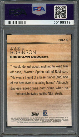 Jackie Robinson 2018 Topps Update Don't Blink Baseball Card #DB-16 Graded PSA 10 GEM MINT-Powers Sports Memorabilia