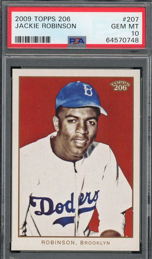 Jackie Robinson 2009 Topps 206 Baseball Card #207 Graded PSA 10-Powers Sports Memorabilia