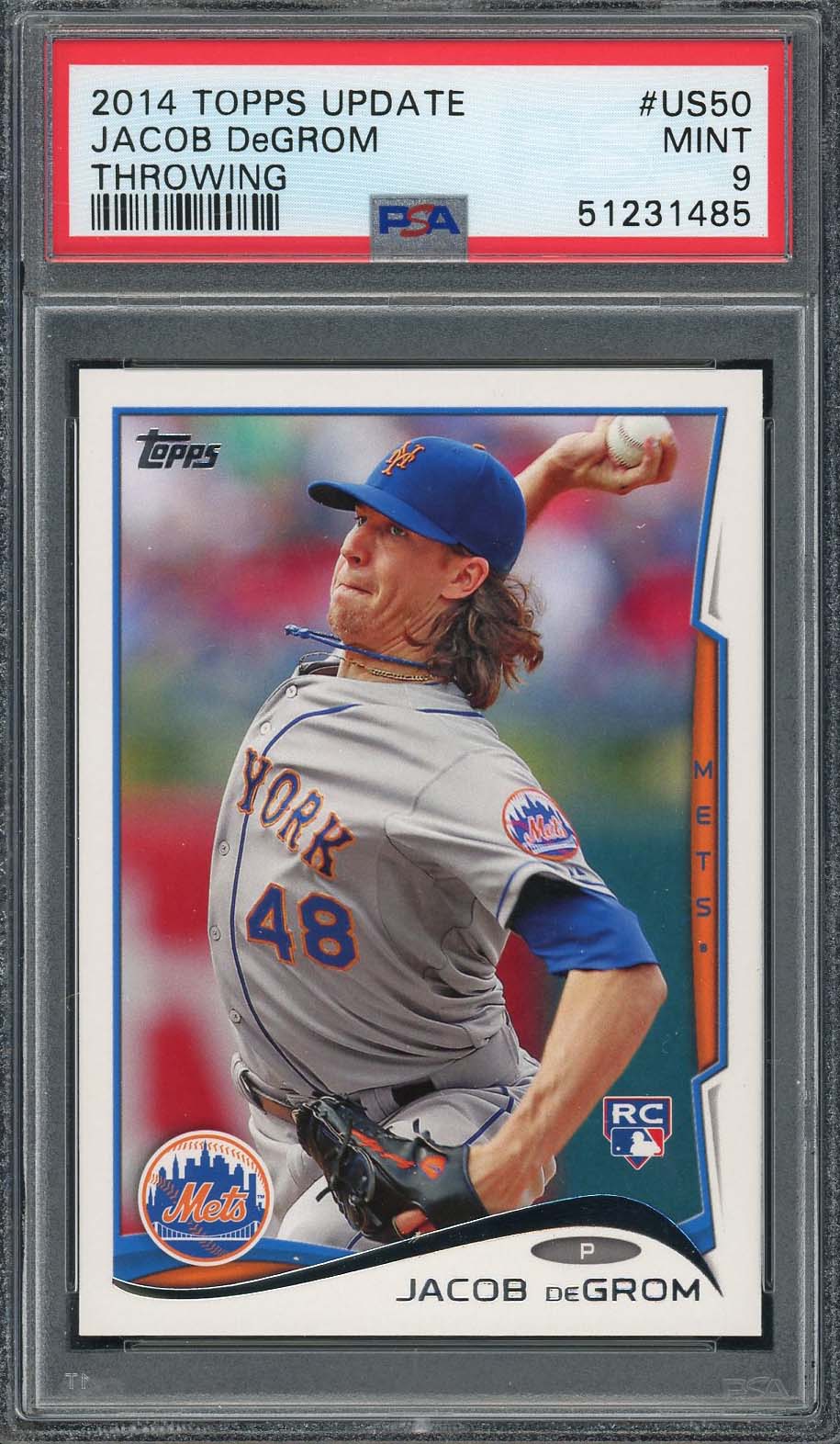 Jacob Degrom 2014 Topps Update Baseball Rookie Card #US50 PSA 9-Powers Sports Memorabilia