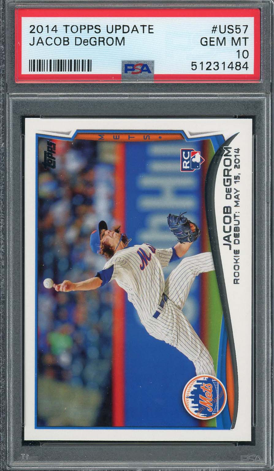 Jacob Degrom 2014 Topps Update Baseball Rookie Card #US57 PSA 10-Powers Sports Memorabilia
