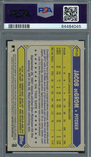 Jacob deGrom 2017 Topps Chrome 1987 Baseball Card #87T21 Graded PSA 10-Powers Sports Memorabilia