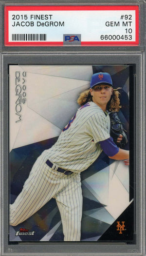 Jacob deGrom 2015 Topps Finest Baseball Card #92 Graded PSA 10-Powers Sports Memorabilia