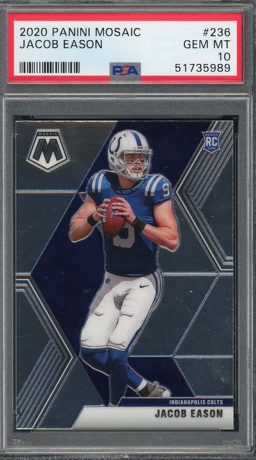 Jacob Eason 2020 Panini Mosaic Football Rookie Card #236 PSA 10-Powers Sports Memorabilia