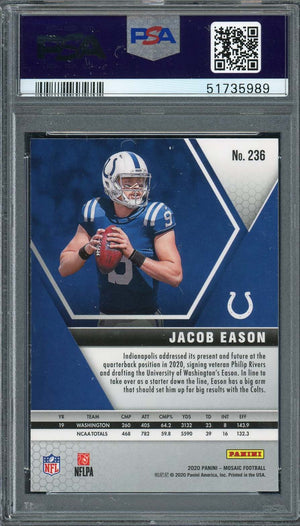 Jacob Eason 2020 Panini Mosaic Football Rookie Card #236 PSA 10-Powers Sports Memorabilia