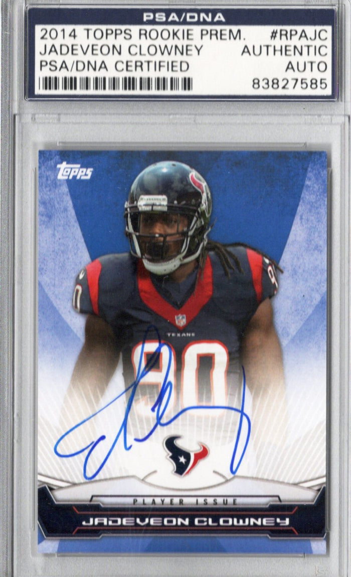 Jadeveon Clowney Signed Houston Texans Encapsulated 2014 Topps Rookie Card PSA AUTH AUTO-Powers Sports Memorabilia