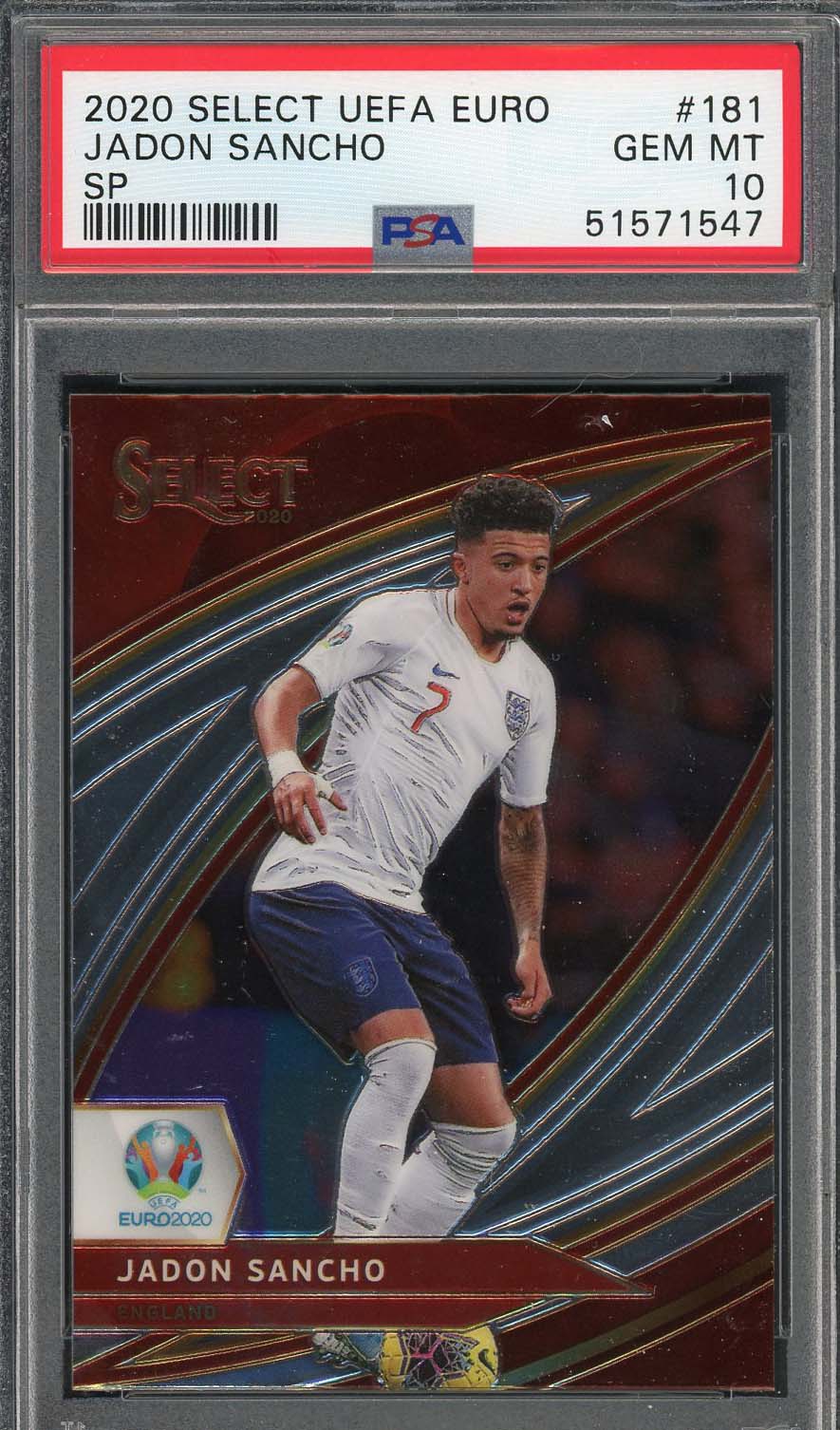 Jadon Sancho 2020 Select UEFA Euro Soccer Card #181 PSA 10-Powers Sports Memorabilia