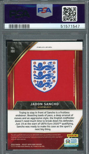 Jadon Sancho 2020 Select UEFA Euro Soccer Card #181 PSA 10-Powers Sports Memorabilia
