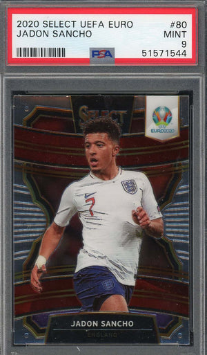 Jadon Sancho 2020 Select UEFA Euro Soccer Card #80 PSA 9-Powers Sports Memorabilia