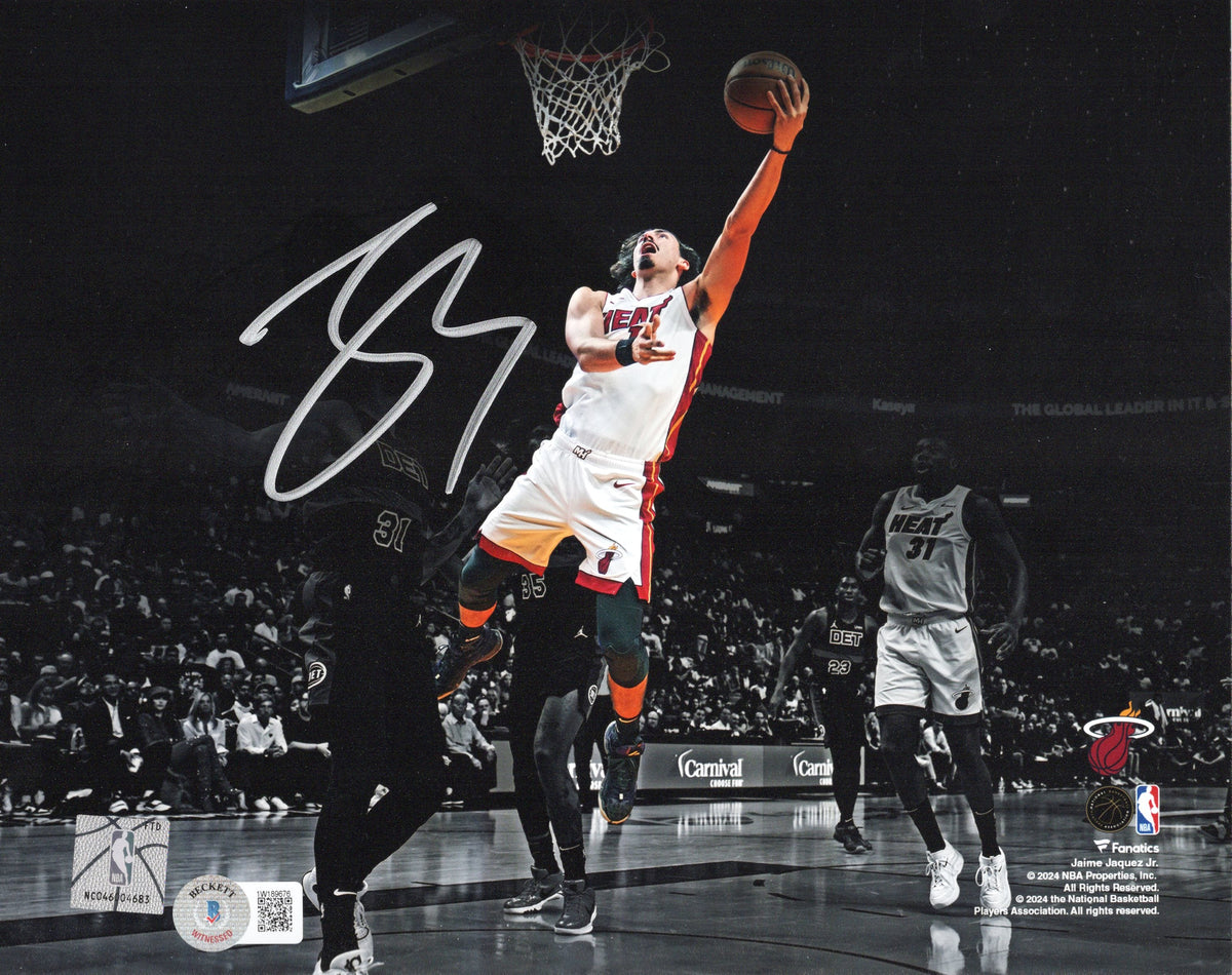 Jaime Jaquez Jr. Signed Miami Heat 8x10 Photo Beckett Witnessed #2-Powers Sports Memorabilia