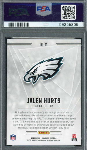 Jalen Hurts 2020 Panini Illusions Retail Football Rookie Card #11 Graded PSA 10-Powers Sports Memorabilia