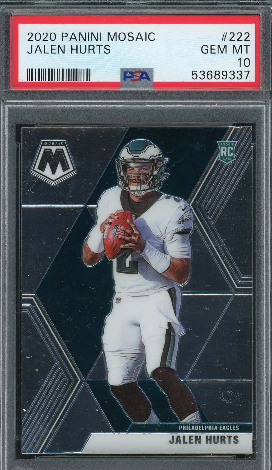 Jalen Hurts 2020 Panini Mosaic Football Rookie Card #222 Graded PSA 10-Powers Sports Memorabilia