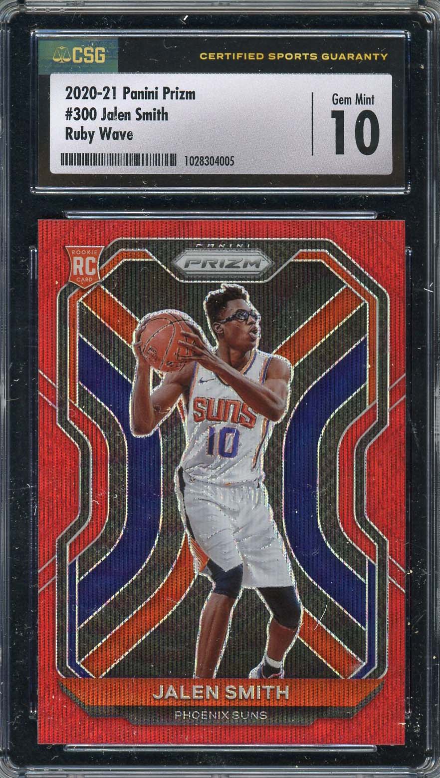 Jalen Smith 2020 Panini Prizm Ruby Wave Baseball Rookie Card RC #300 CSG 10-Powers Sports Memorabilia