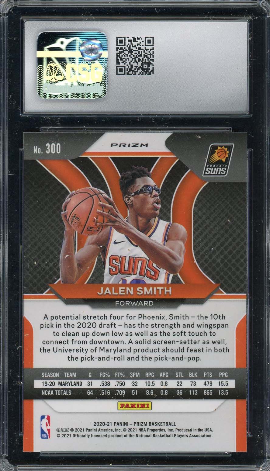 Jalen Smith 2020 Panini Prizm Ruby Wave Baseball Rookie Card RC #300 CSG 10