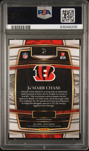 Ja'Marr Chase 2021 Panini Select Football Rookie Card #47 Graded PSA 10-Powers Sports Memorabilia