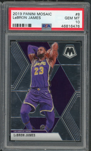 LeBron James 2019 Panini Mosaic Basketball Card #8 Graded PSA 10 GEM MINT-Powers Sports Memorabilia