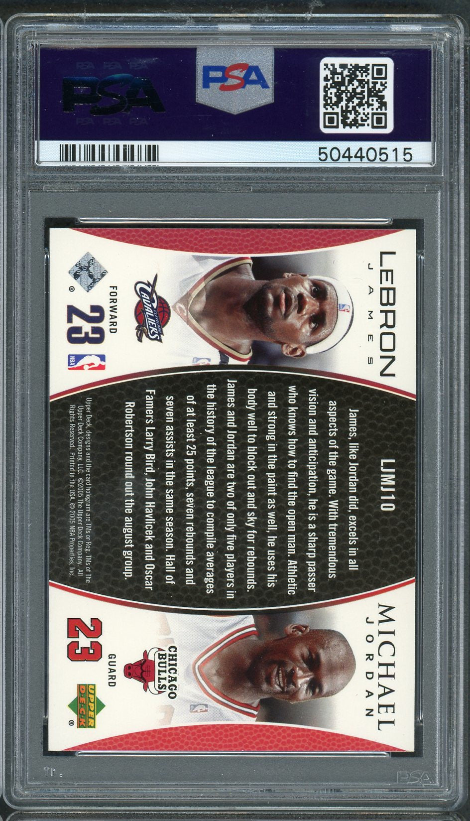 LeBron James Michael Jordan 2005 Upper Deck Bonus Pack Basketball Card #LJMJ10 Graded PSA 9 MINT-Powers Sports Memorabilia