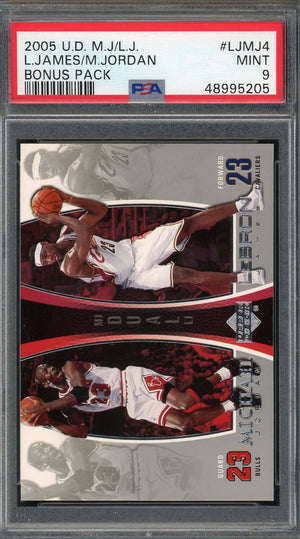 LeBron James Michael Jordan 2005 Upper Deck Bonus Pack Card #LJMJ4 PSA 9-Powers Sports Memorabilia