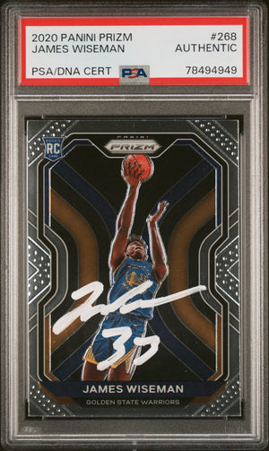James Wiseman 2020 Panini Prizm Signed Rookie Card #268 Auto PSA 78494949-Powers Sports Memorabilia