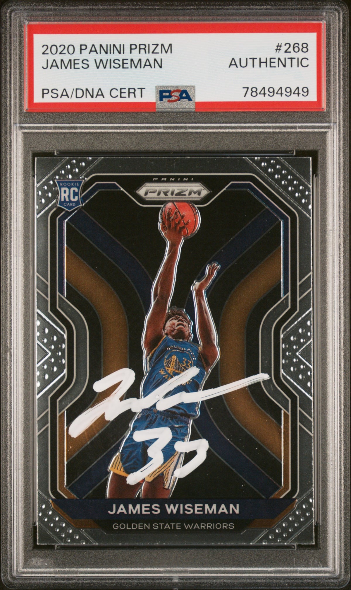 James Wiseman 2020 Panini Prizm Signed Rookie Card #268 Auto PSA 78494949