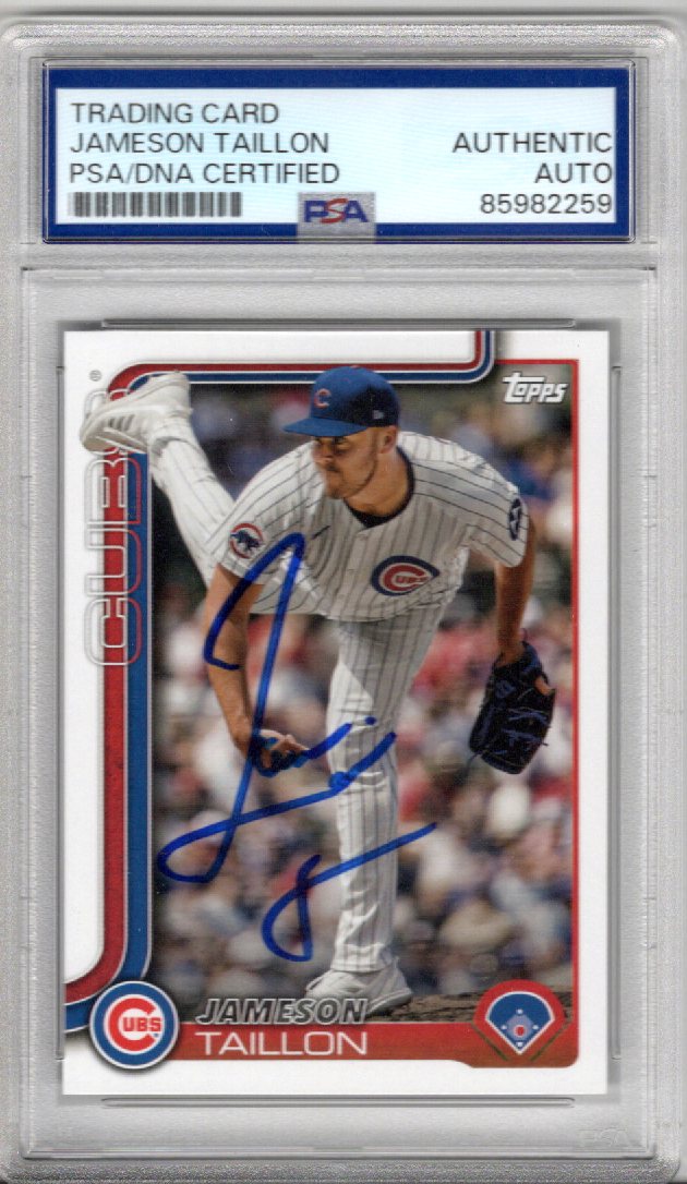 Jameson Taillon Signed Chicago Cubs 2025 Topps Card CHC-8 PSA AUTHENTIC AUTO-Powers Sports Memorabilia