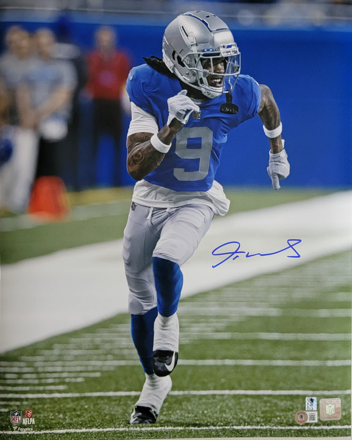 Jameson Williams Signed Detroit Lions 16x20 Photo - Beckett-Powers Sports Memorabilia