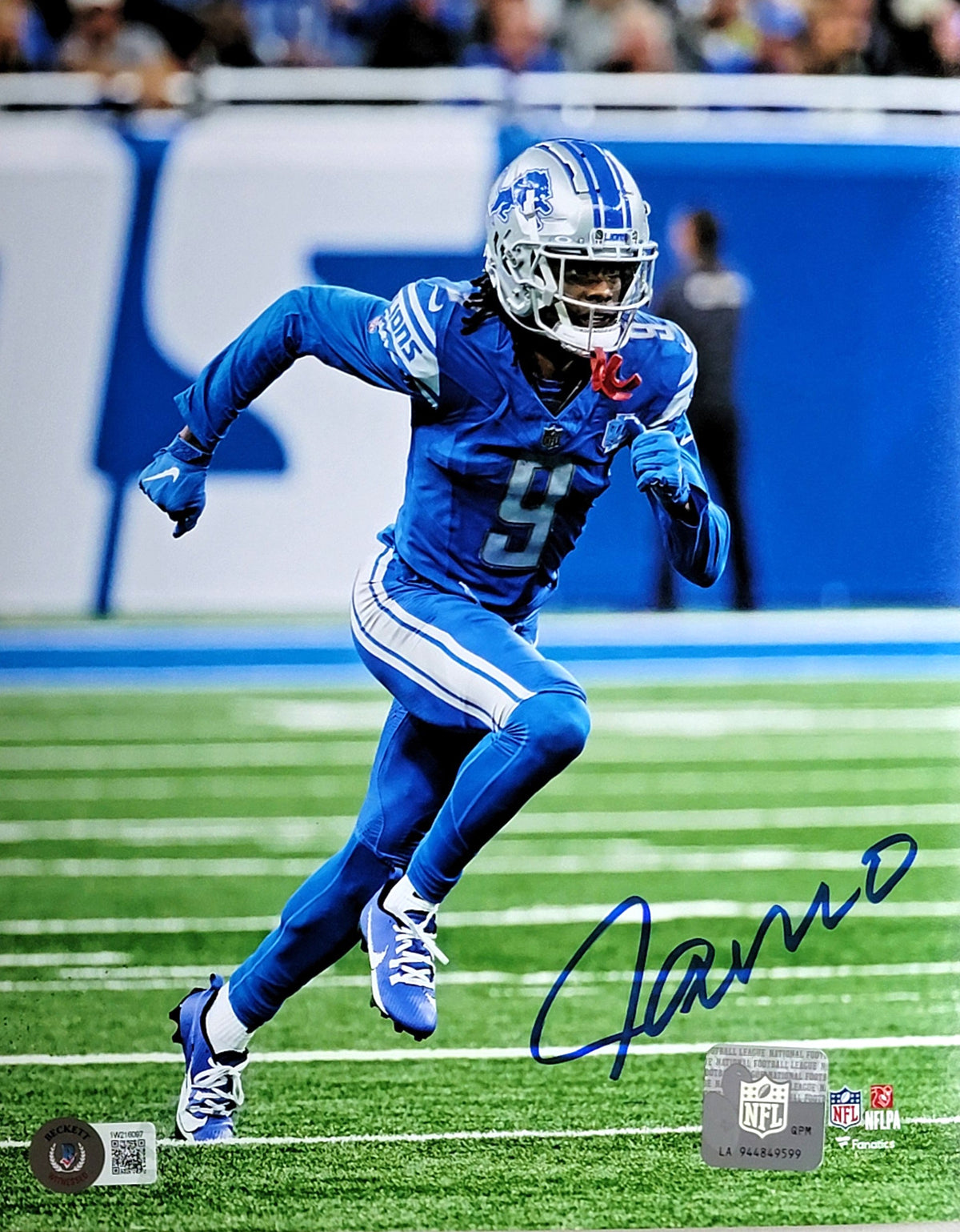 Jameson Williams Signed Detroit Lions 16x20 Photo Beckett Witnessed #2-Powers Sports Memorabilia