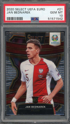 Jan Bednarek 2020 Select UEFA Euro Soccer Rookie Card #21 PSA 10-Powers Sports Memorabilia