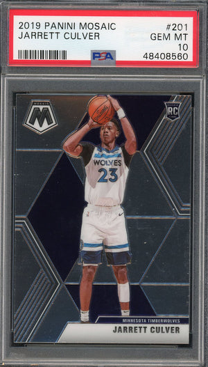 Jarrett Culver Minnesota Timerwolves 2019 Panini Mosiac Basketball Rookie Card RC #201 Graded PSA 10 GEM MINT-Powers Sports Memorabilia