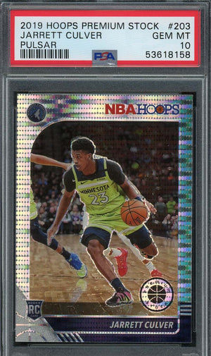 Jarrett Culver 2019 Panini Hoops Premium Stock Pulsar Rookie Card #203 PSA 10