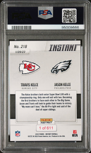 Jason Kelce 2022 Panini Instant Signed Football Card #218 Auto PSA 10 95009666