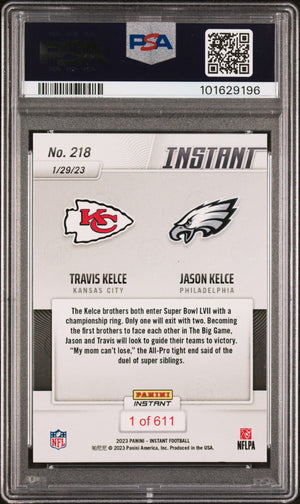 Jason Kelce 2022 Panini Instant Signed Football Card #218 Auto PSA 9 101629196