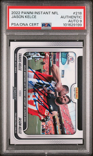 Jason Kelce 2022 Panini Instant Signed Football Card #218 Auto PSA 9 101629199