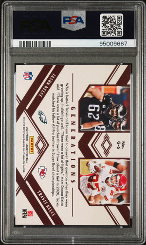 Jason Kelce 2021 Panini Legacy Signed Football Card #G6 Auto Graded PSA 10 09667