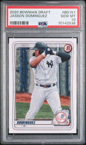 Jasson Dominguez 2020 Bowman Draft Baseball Rookie Card #BD151 Graded PSA 10-Powers Sports Memorabilia