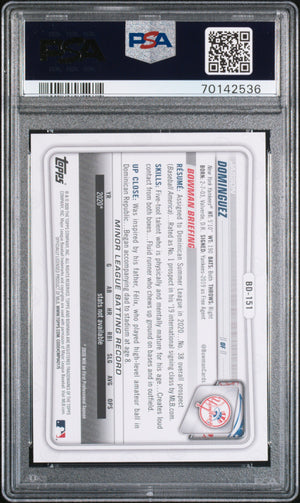 Jasson Dominguez 2020 Bowman Draft Baseball Rookie Card #BD151 Graded PSA 10-Powers Sports Memorabilia