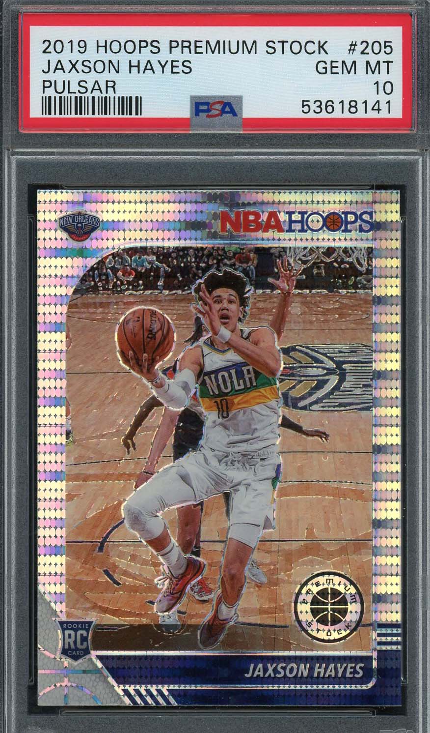 Jaxson Hayes 2019 Panini Hoops Premium Stock Pulsar Rookie Card #205 PSA 10