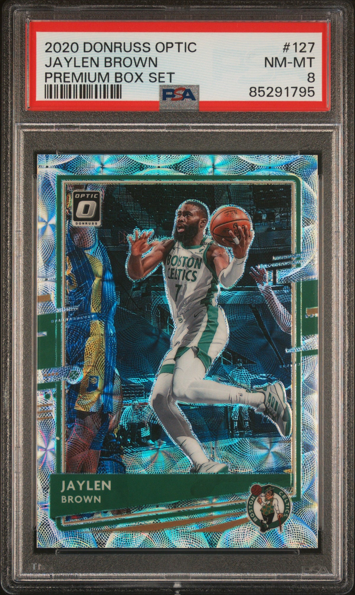 Jaylen Brown 2020 Panini Donruss Optic Premium Box Set Card #127 PSA 8 198/249-Powers Sports Memorabilia