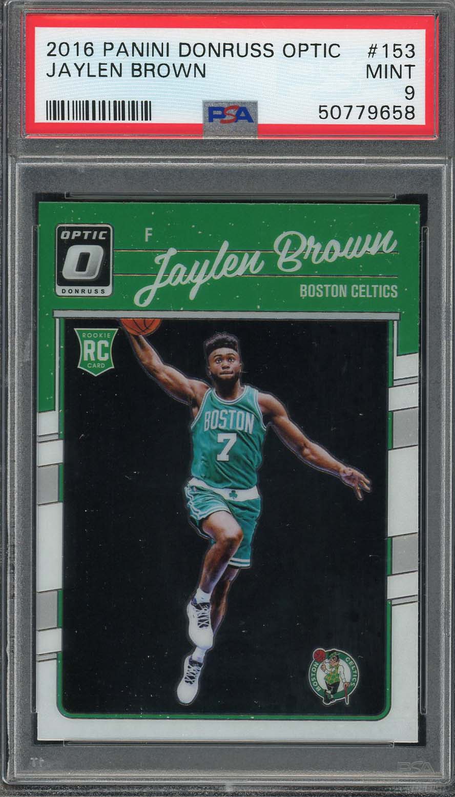 Jaylen Brown 2016 Panini Donruss Optic Basketball Rookie Card #153 Graded PSA 9-Powers Sports Memorabilia