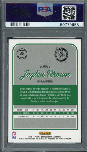 Jaylen Brown 2016 Panini Donruss Optic Basketball Rookie Card #153 Graded PSA 9-Powers Sports Memorabilia
