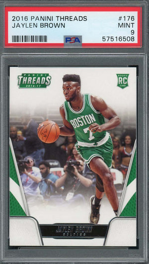 Jaylen Brown 2016 Panini Threads Basketball Rookie Card #176 Graded PSA 9-Powers Sports Memorabilia