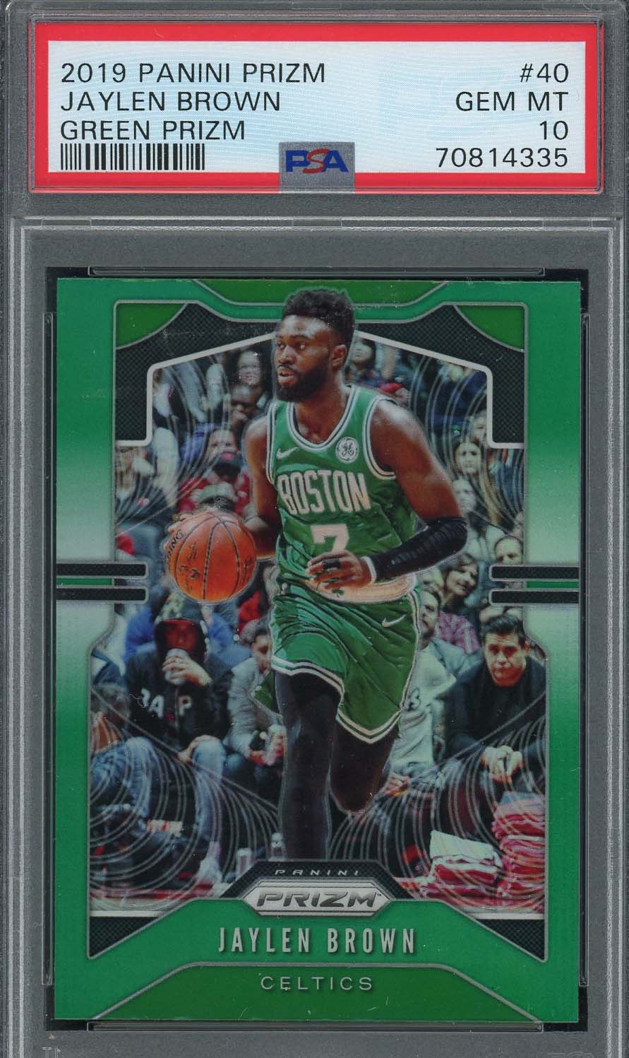 Jaylen Brown 2019 Panini Green Prizm Basketball Card #40 Graded PSA 10-Powers Sports Memorabilia