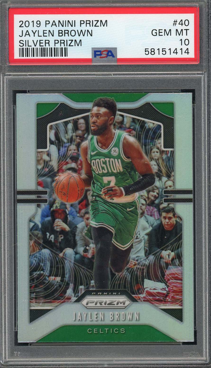 Jaylen Brown 2019 Panini Silver Prizm Basketball Card #40 Graded PSA 10-Powers Sports Memorabilia