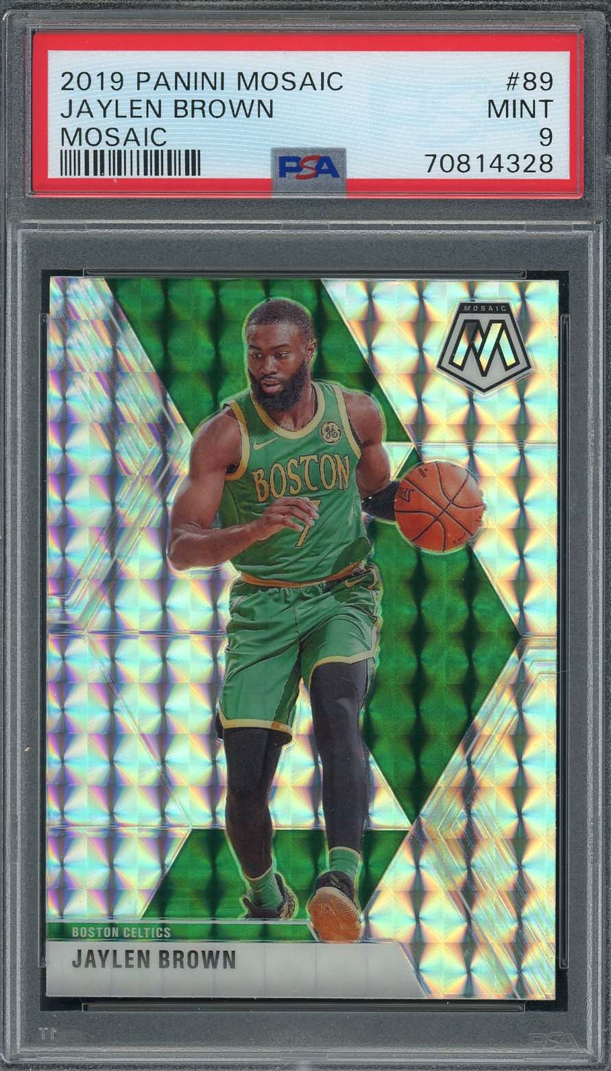 Jaylen Brown 2019 Panini Mosaic Silver Prizm Basketball Card #89 Graded PSA 9-Powers Sports Memorabilia